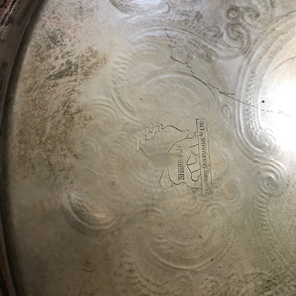 Vintage Silver plated plates engraved lot of two - Picture 6 of 8